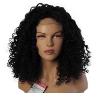 0 DOĞAL SAÇ MEDİKAL TÜL PERUK - LACE FRONT - SİYAH - 202 GRAM - HHI-1622-55C-CURLY-202G-1000