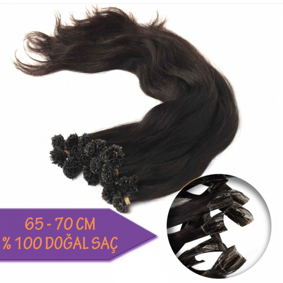 %100 DOĞAL SAÇ / Keratin Kaynak / 25 ADET / JK70 / Doğal Kahverengi (Boyasız)