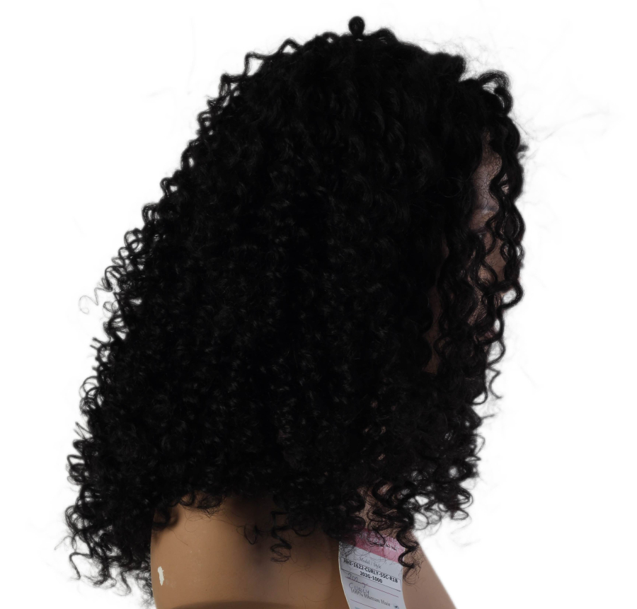 thumb%100 DOĞAL SAÇ MEDİKAL TÜL PERUK - LACE FRONT - SİYAH - 202 GRAM - HHI-1622-55C-CURLY-202G-1000