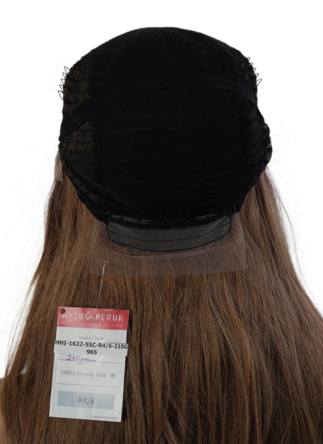 thumb%100 DOĞAL SAÇ MEDİKAL TÜL PERUK - LACE FRONT - HHI-1622-55C-R4-6-210G-965