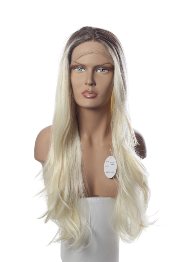 Sentetik Tül Peruk - BL66122-1 - Kumral Ombreli,Platin Sarı